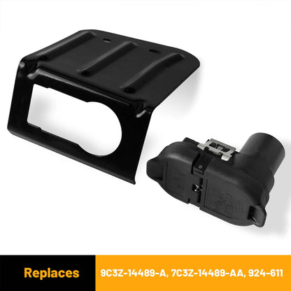 7 Way Trailer Brake Harness Towing Connector w/ Bracket For Ford F-150 2008-14