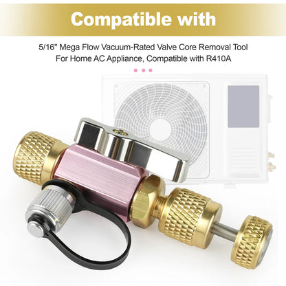 Mega Flow Vacuum Rated Valve Core Removal Tool – 5/16" System Connection