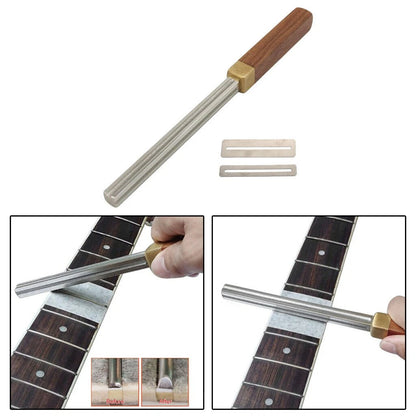 4-Gauge Slot Guitar Fret Crowning File Tool With 2 Neck Protection Sheets A