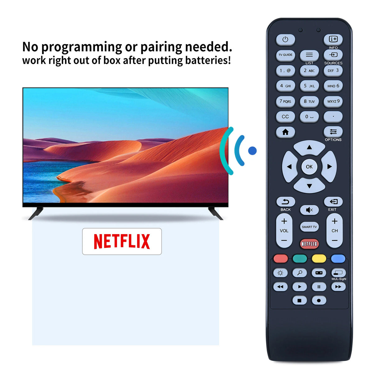 RC1994710/01 Remote Control For AOC Smart TV 398GR08BEAC01R LE32D5542 LE43D5542