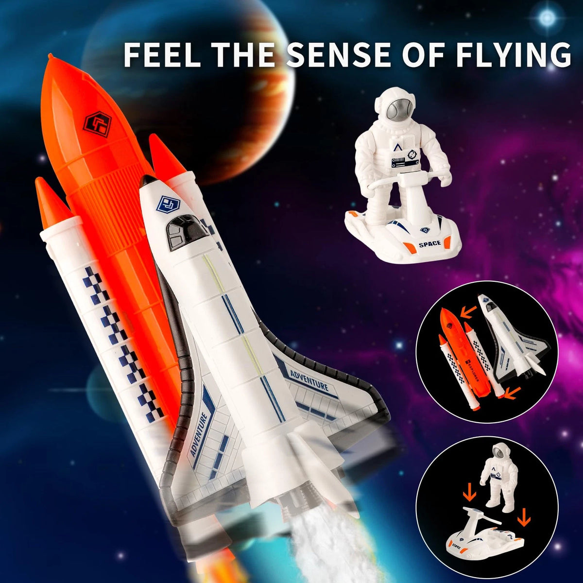 Wbzle Space Exploration Shuttle Toys, Explorer Toy Kit, Black Or Gray