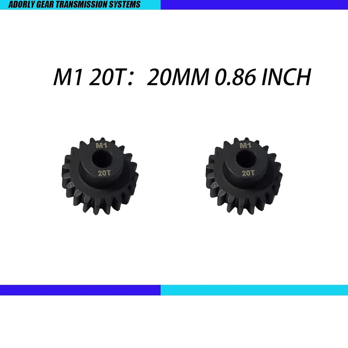 2pcs HD Steel 20t Mod 1 Pinion Gear 5mm for 1/8 HPI C1 SC Savage Flux...