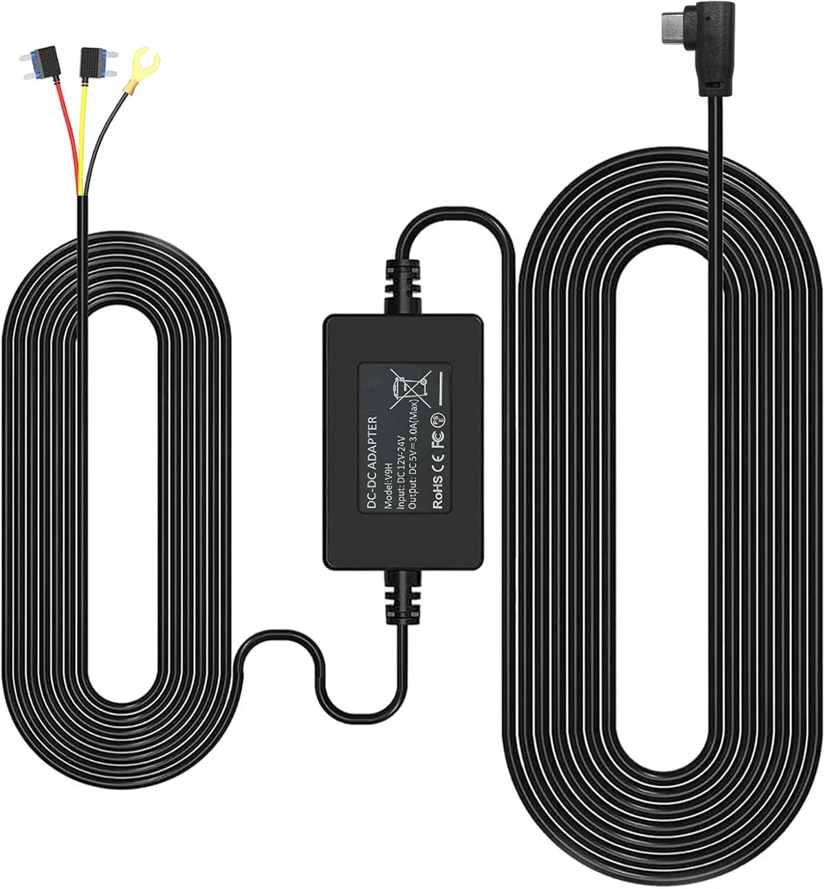 REDTIGER F7N Dash Cam Hardwire Kit, 21.3ft USB C Port Hard Wire Kit for Black