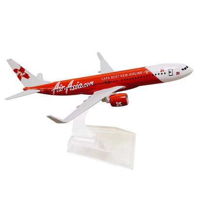 Diecast Alloy 1/400 Scale Red Air Asia Airlines B737 Aircraft Model Toy Gifts