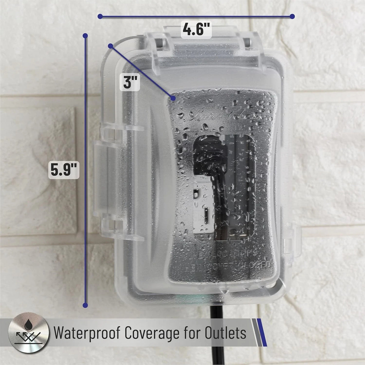 Bates Weatherproof Electrical Outlet Cover, 1-Gang, Outdoor 1 Pack, Clear