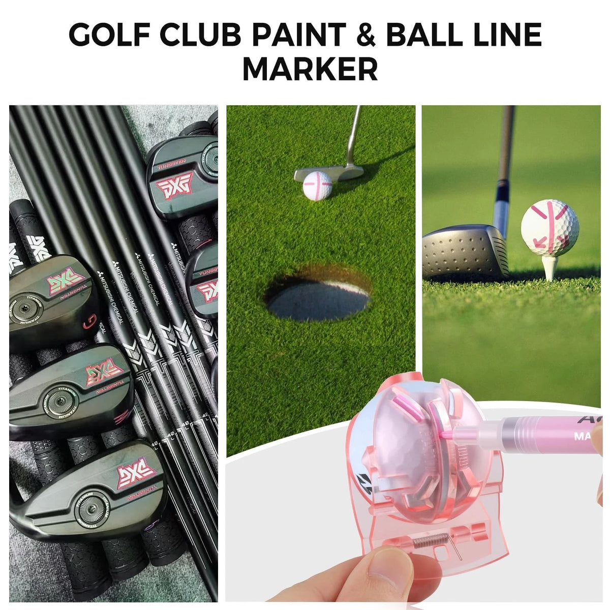 Pink Golf Accessories for Women, Acrylic Paint Ink 16 Pcs
