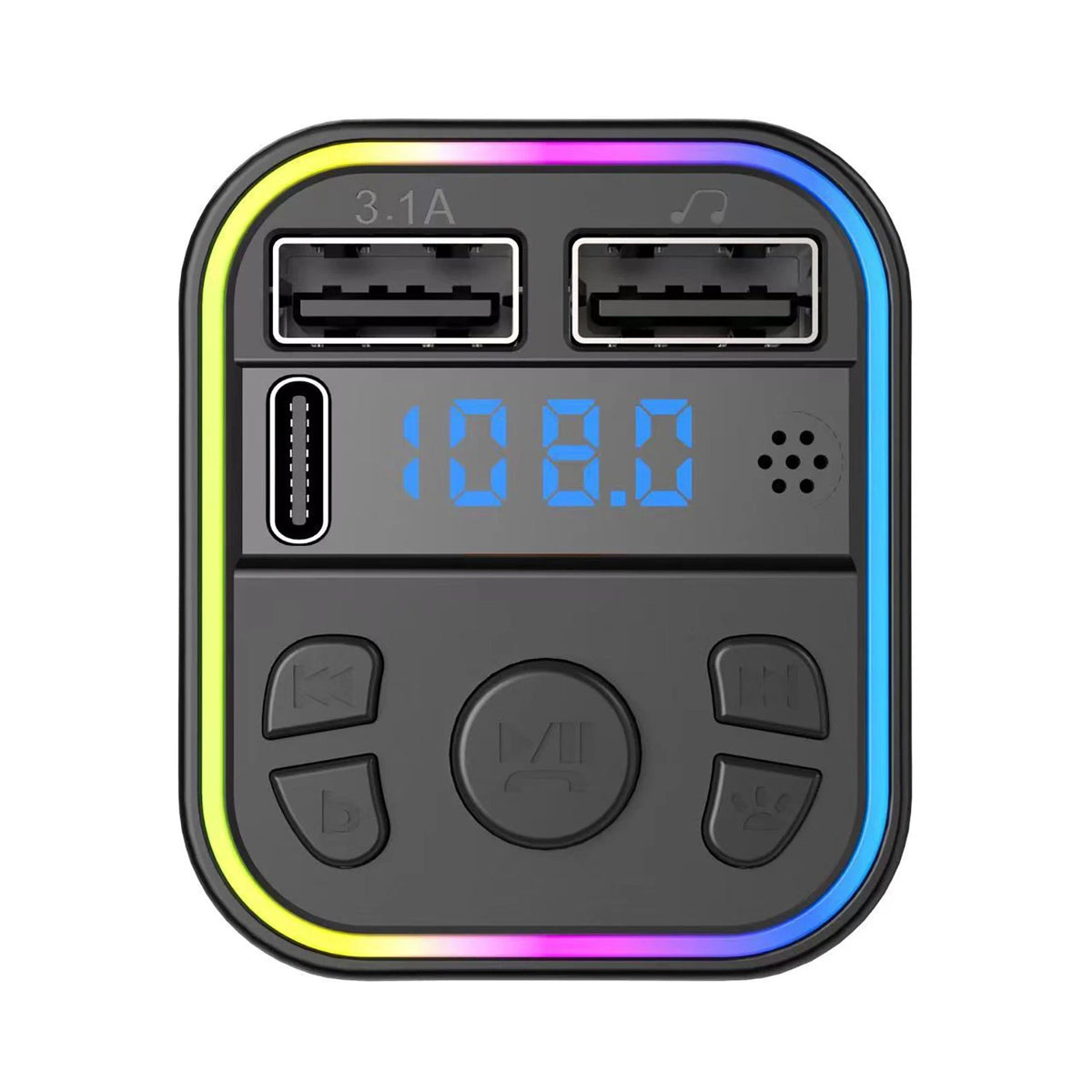 Car FM Transmitter Adapter Radio MP3 Player Type-C Dual USB Fast Charger