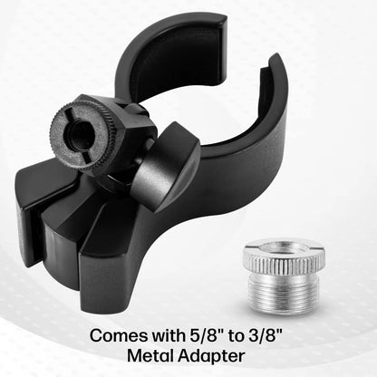 BILIONE 1pcs Large Microphone Clip, Adjustable Mic Holder for 1 Pack, black