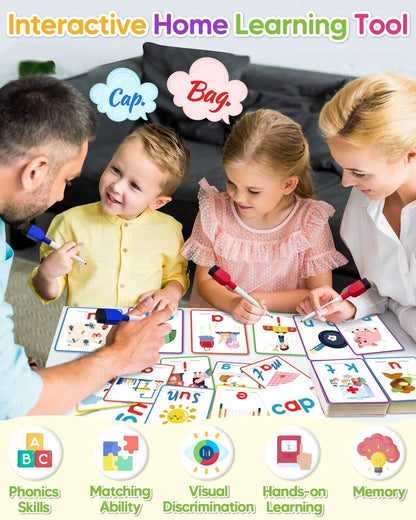 Gojmzo CVC Word Writing & Spelling Flash Cards, Preschool Learning Medium