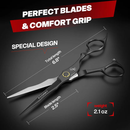 Professional Barber Hair Cutting Scissors Shears Right Hand - 6.8" HIGH-END...