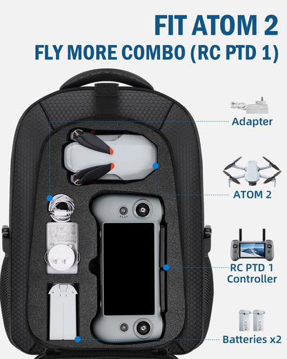 PEKREWS Case for Atom 2 Backpack (RC PTD 1) - One Size Fits All, Black