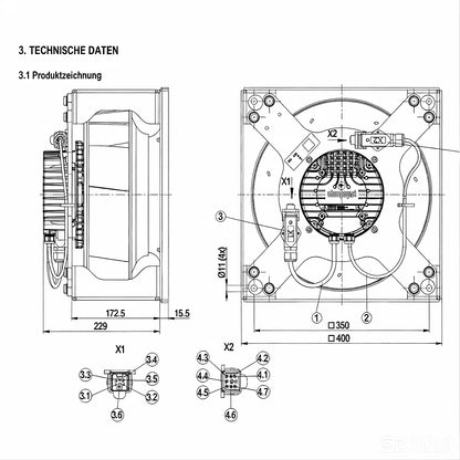 K3G310-AY90-N1 for ebmpapst EC 400VAC 1.8A 1.2KW for Rail transit Cooling Fan
