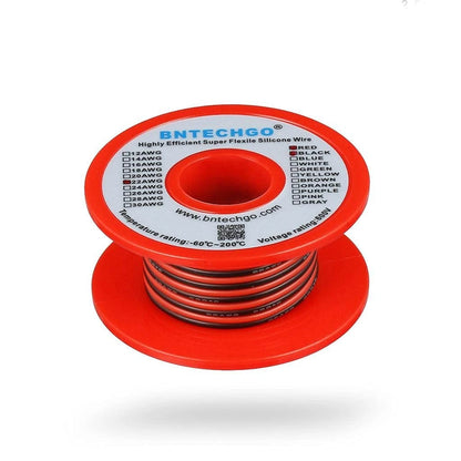 BNTECHGO 22 Gauge Flexible 2 22 AWG 25ft, 22 Parallel silicone wire 25ft