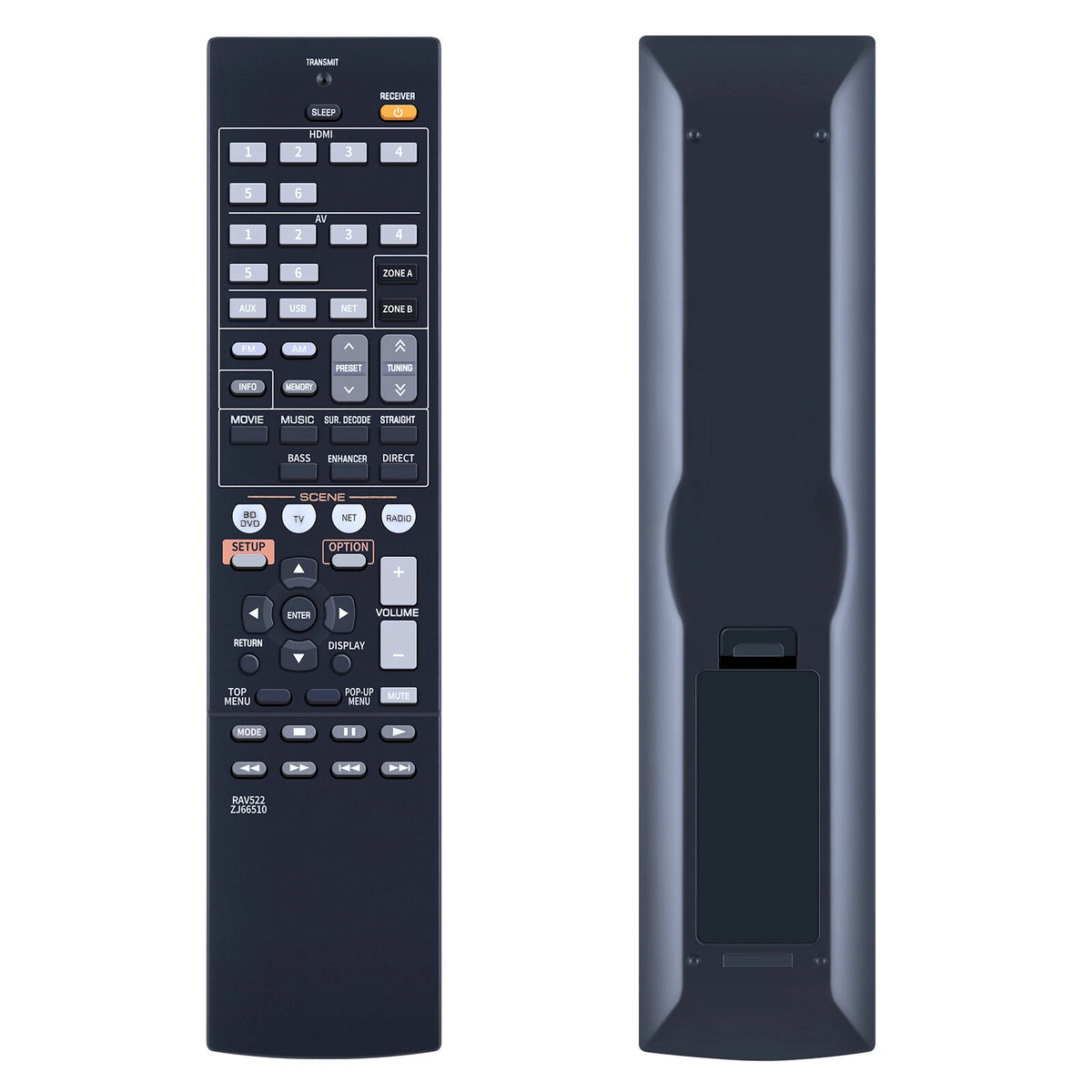 RAV522 ZJ66510 Remote Control For Yamaha AV Receiver RX-V477 RX-V577 RX-V477BL
