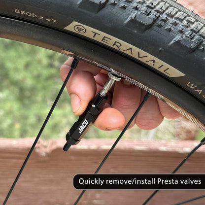 JACO Presta Valve Core Repair Kit for Bike Tires | with (12X) Black