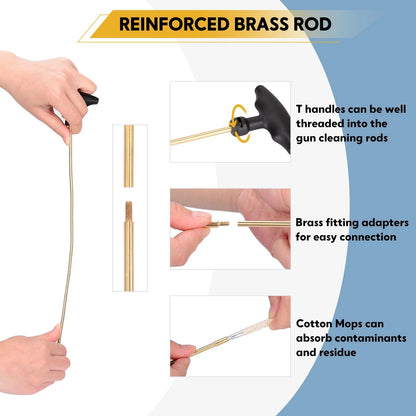 Raiseek .177 Cal & .22 Airgun Cleaning Kit with Cotton Mop Brass...