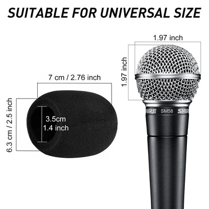 Mudder 5 Pack Foam Mic Cover Handheld Microphone Windscreen 171.5 cc, Black