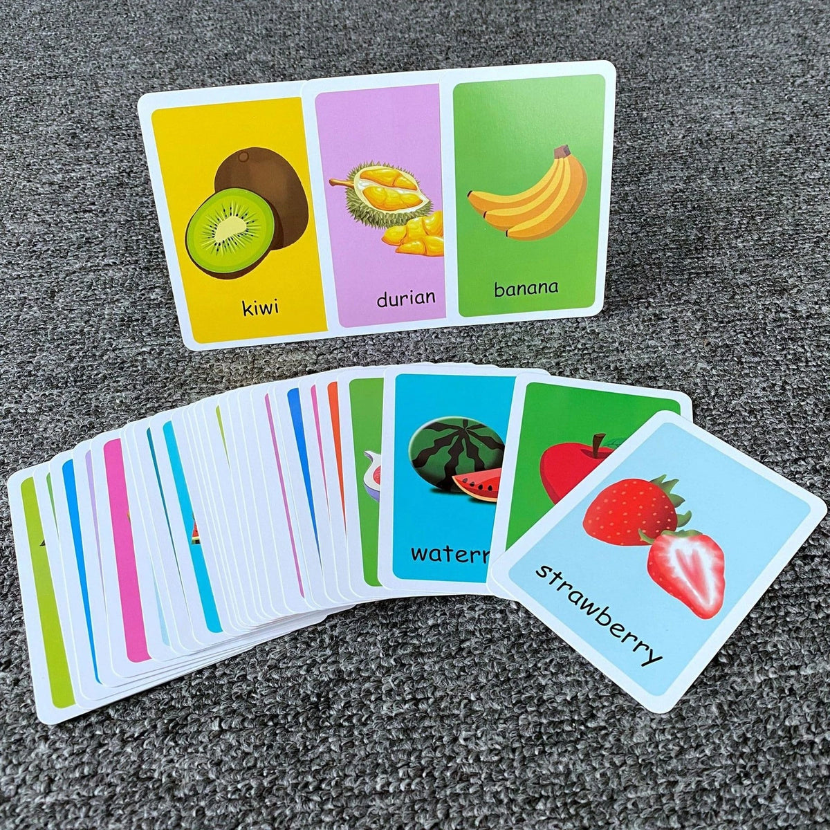 Flash Cards for Toddlers, Educational Learning Set of pocket-size, Orange