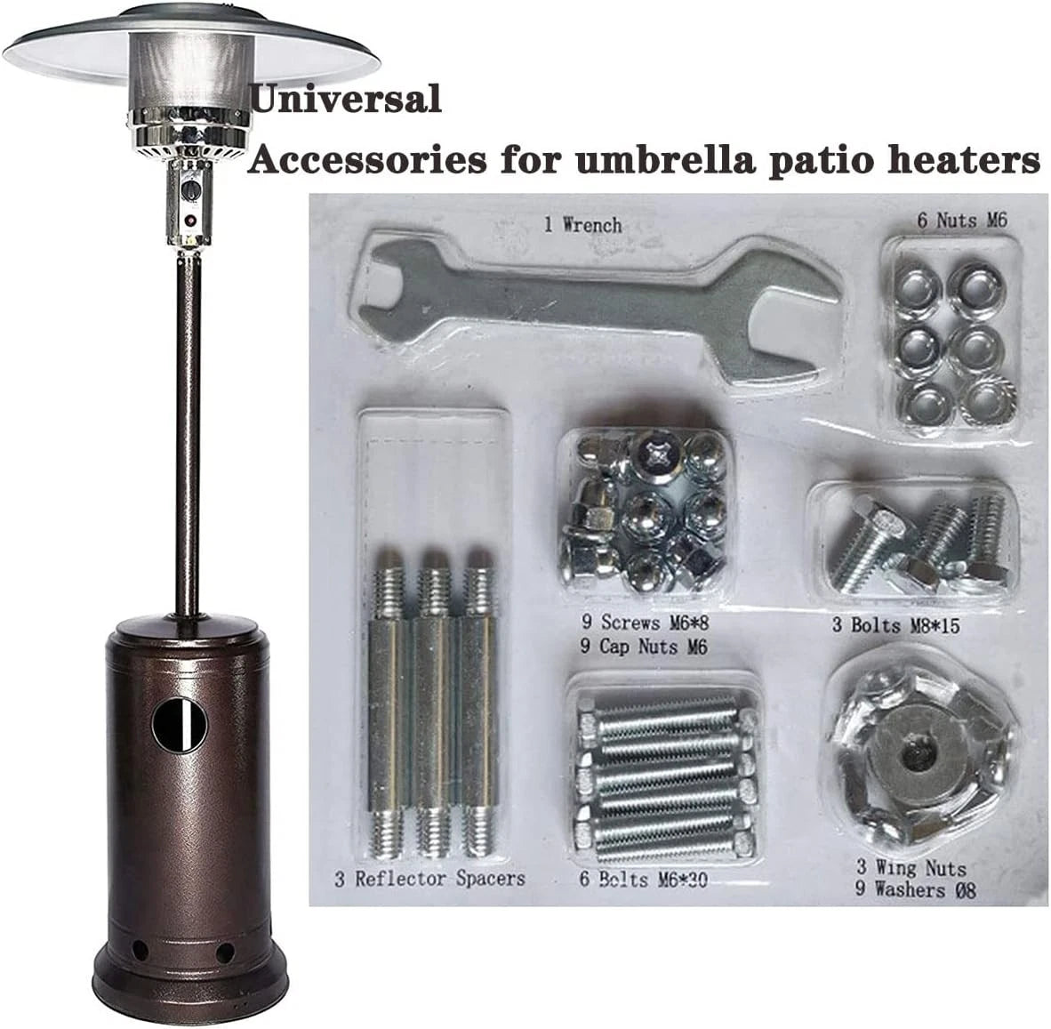 Replacement Hardware Bolt & Nut Set for Patio Heater - For Umbrella Heaters