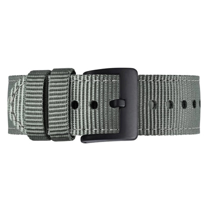 BISONSTRAP Men’s Nylon Watch Bands, Two-Piece 20mm, Grey (Black Buckle)
