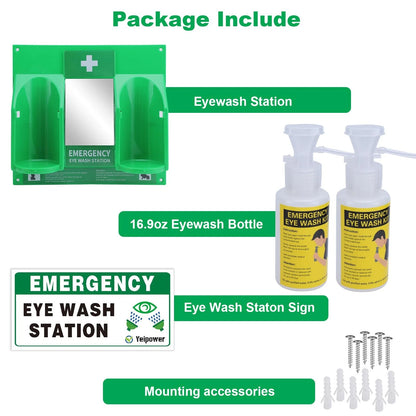 Portable Eyewash Station Kit OSHA-Approved - 11 x 10 inch(Pack of 2), 2 Pcs