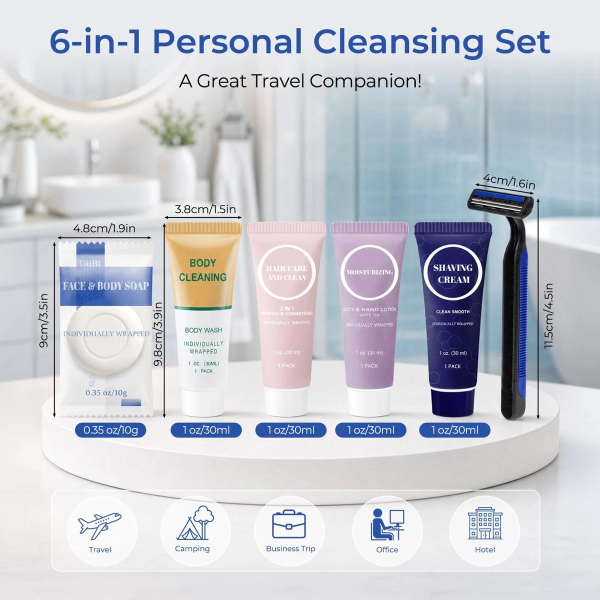 Travel Size Toiletries Bulk,Individually Wrapped 1 Fl Oz (Pack of Pack 25