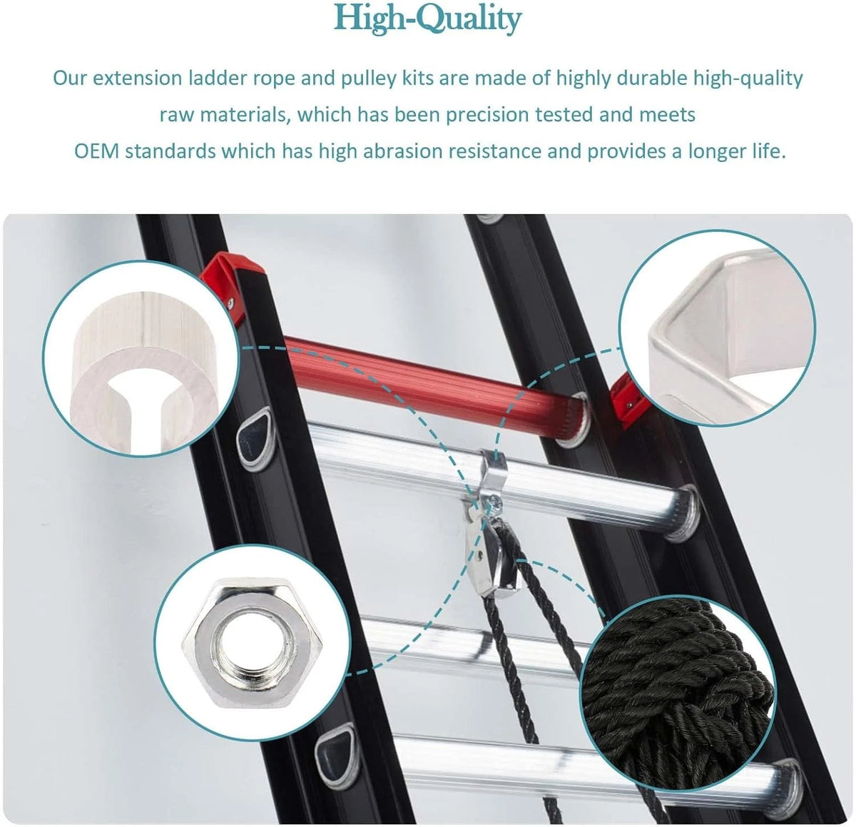 Werner Aluminum & Fiberglass Extension Ladder Rope & Pulley Kit - Color
