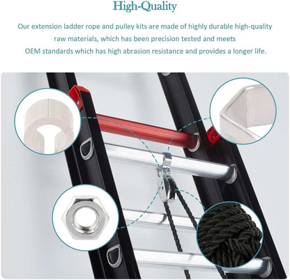 Werner Aluminum & Fiberglass Extension Ladder Rope & Pulley Kit - Color