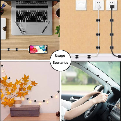 ITUGOU 100 PCS Adhesive Cable Clips Cord Organizer (Small, Black