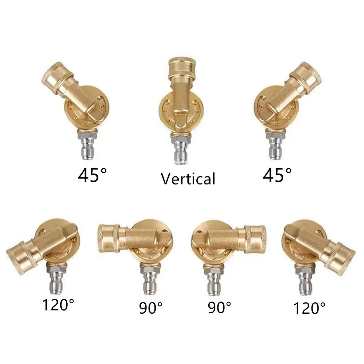 7 Angles Rotating Coupler 4500 PSI 1/4 QC Brass Adapter For High Pressure Hose