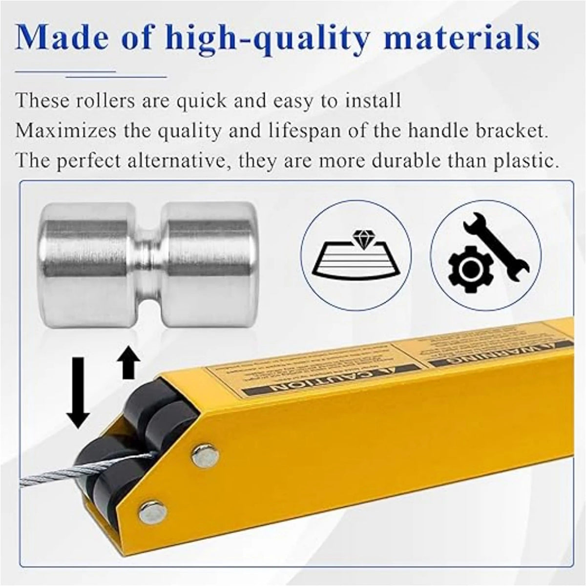 Aluminum Alloy 2Pcs Roller For Gorilla Lift Utility Trailer Tailgate Lift Assist