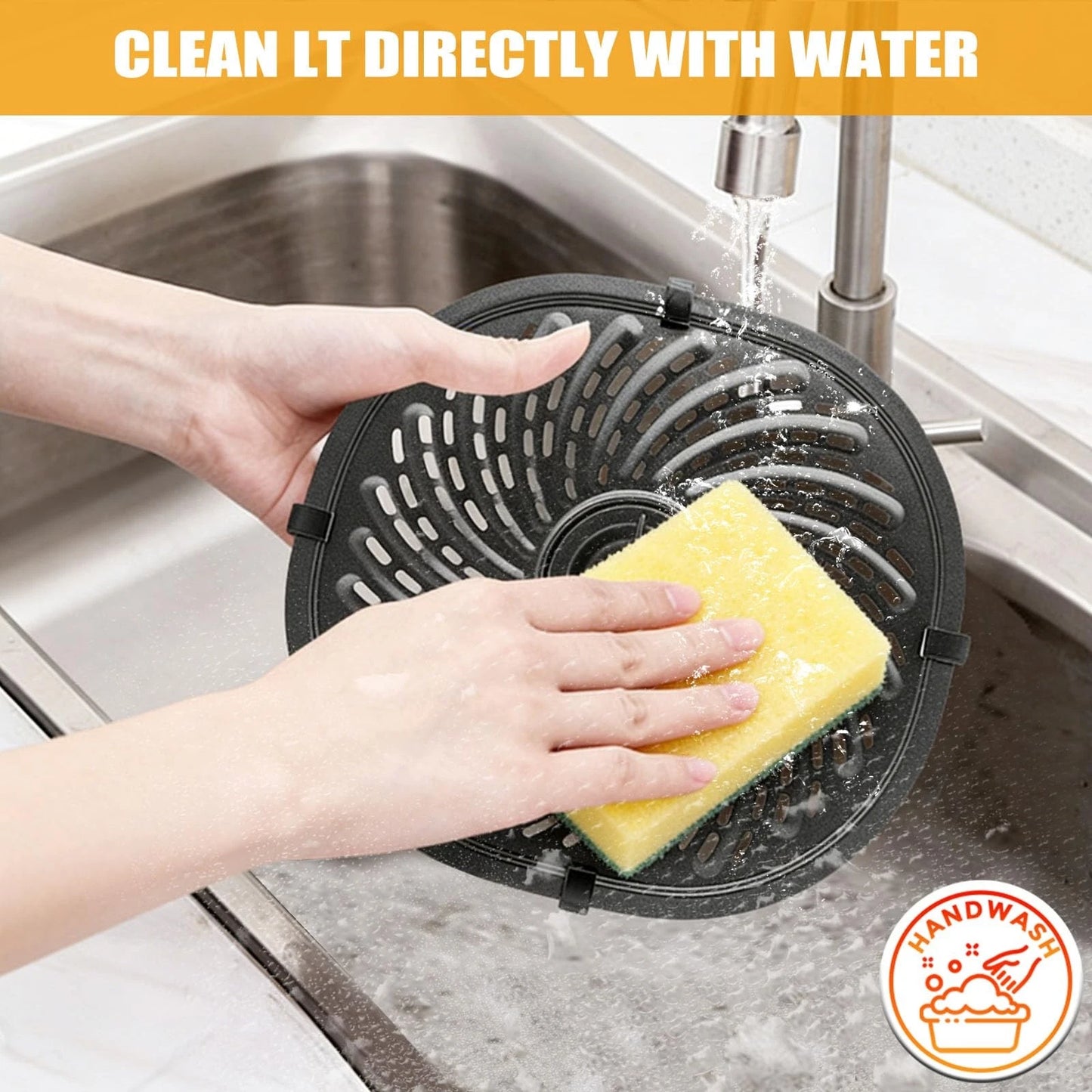 Air Fryer Grill Pan For Power XL Gowise 7QT,Nonstick Coating 7QT, Black
