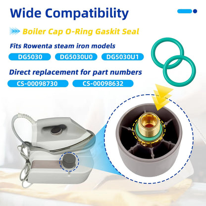 Boiler Cap O-Ring Compatible with Rowenta DG5030 Steam Gasket Seal green