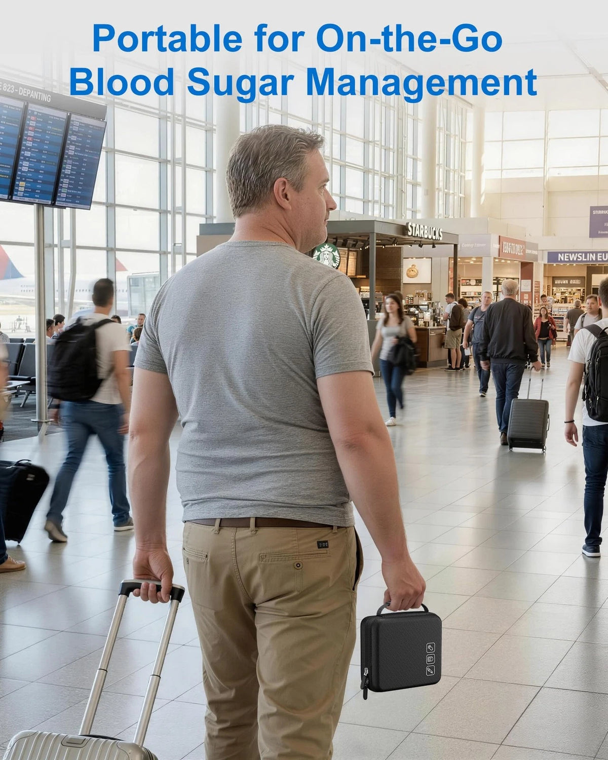 ProCase Diabetes Travel Case, Portable Diabetic Blood Sugar Test Kit Black