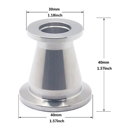 SS304 Vacuum Conical Reducer KF adaptor fittings, KF25 to KF16, Silver