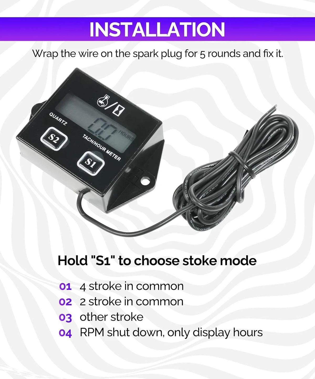 RACOONA Digital Tachometer,Hour Meters for Small Engines,Car Accessories...