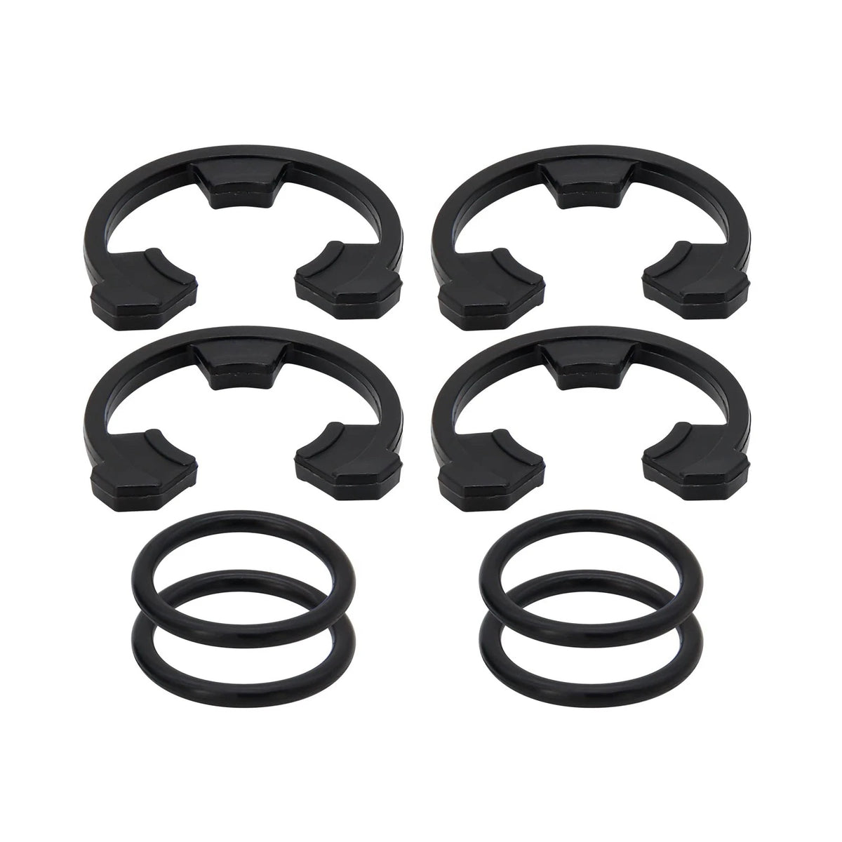 RURBRIN (4+4PCS) 3/4" Water Softener Clip and O-Ring Kit Compatible Black