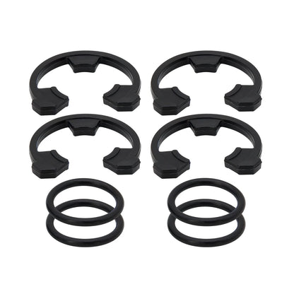 RURBRIN (4+4PCS) 3/4" Water Softener Clip and O-Ring Kit Compatible Black