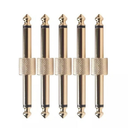 5PCS 6.35 Male to Male Gold Plated audio adapter Support Versatile Usage