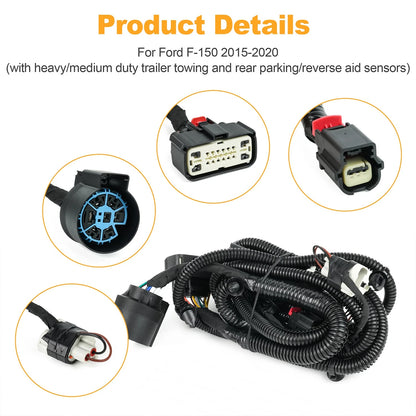 Trailer Tow Wiring Harness For Ford F-150 2015-2020 with Park Aid HL3Z-13A576-A