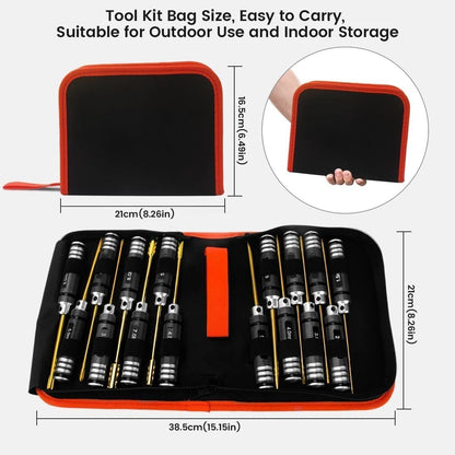 RCpow Car Tool Kit - 16pcs Screwdriver Set Includes Flat, Black
