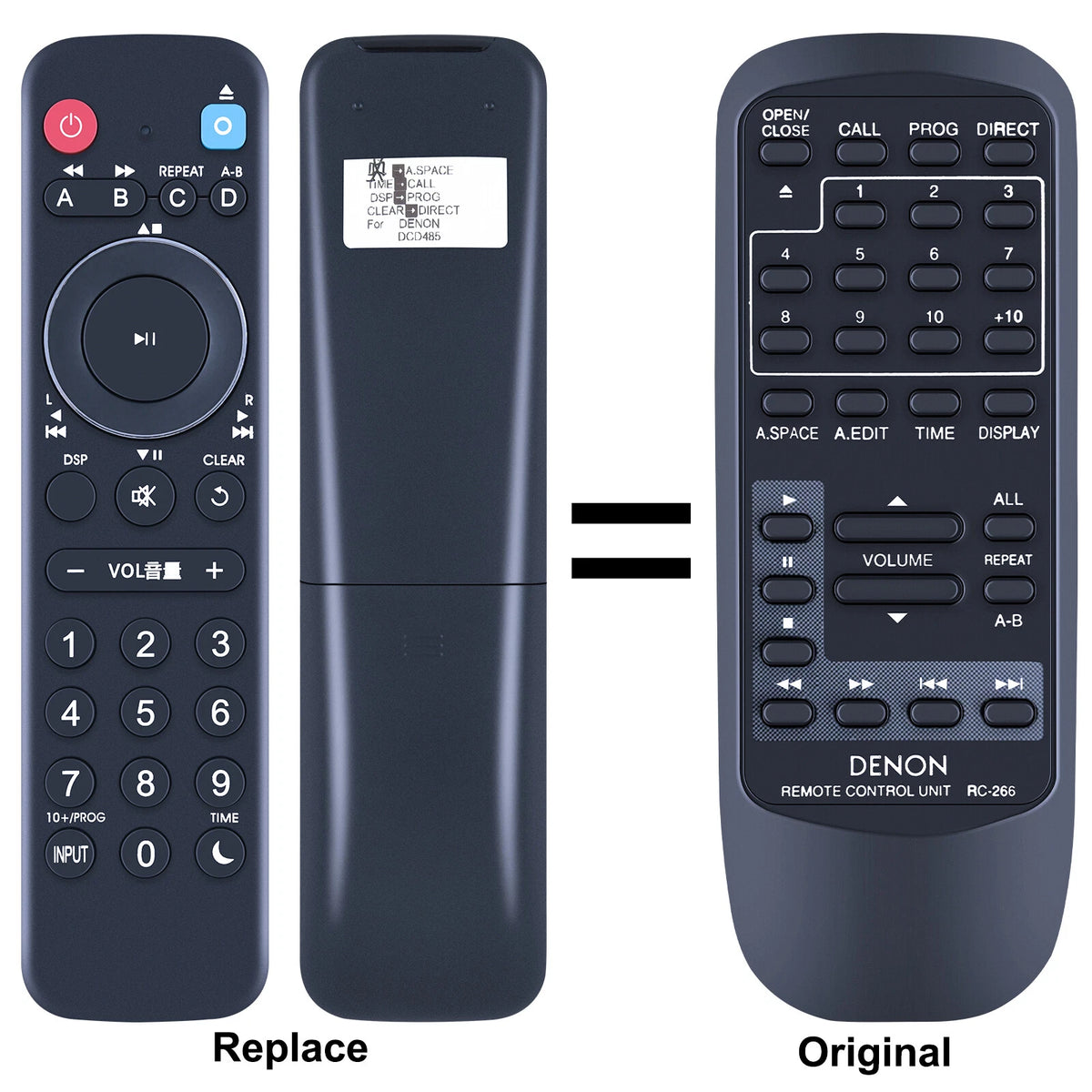 RC-266 Replace Remote Control For Denon CD Player DCD-315 DCD-485 DCD-635