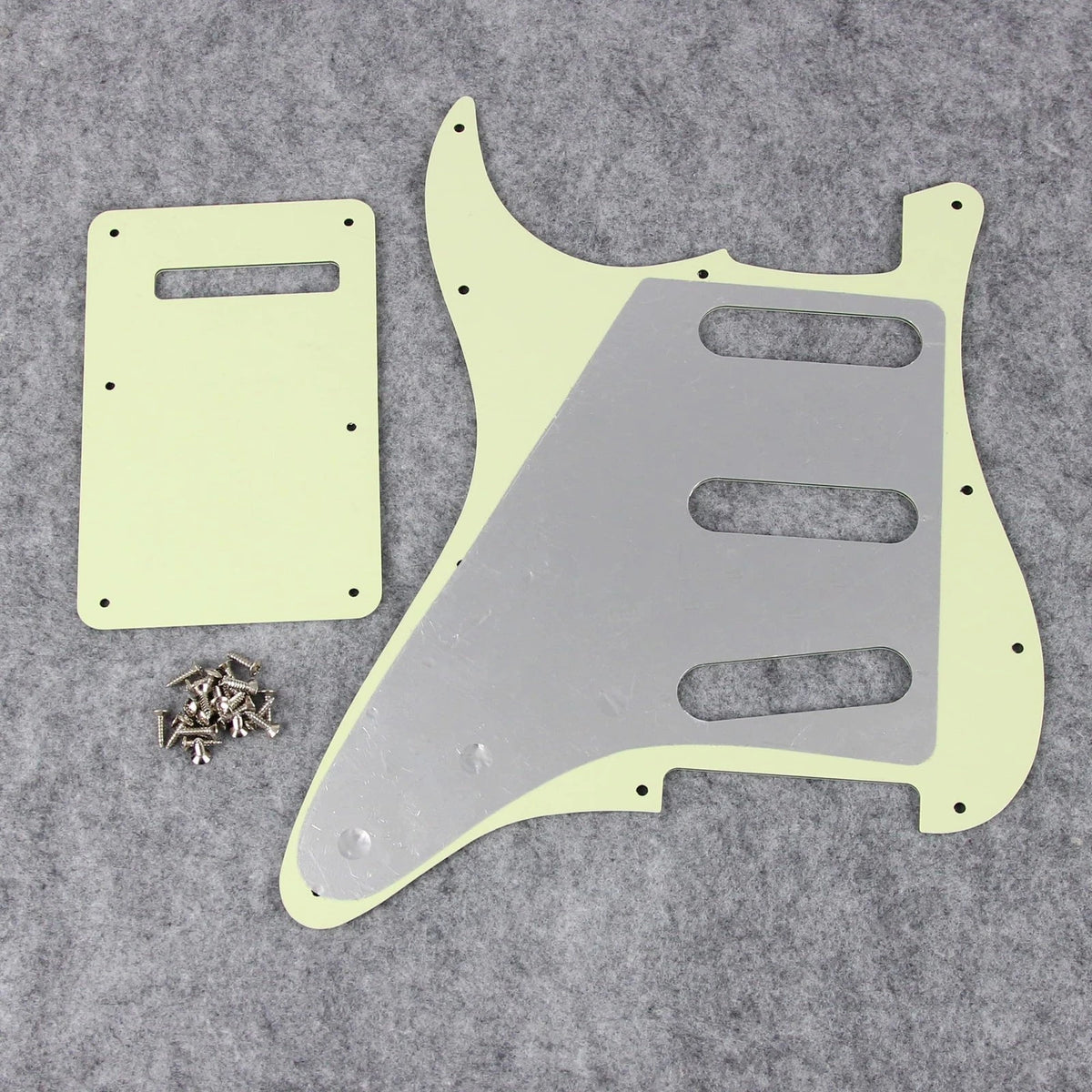 FLEOR SSS 11-Hole Electric Guitar Pickguard with Backplate 3Ply Mint Green