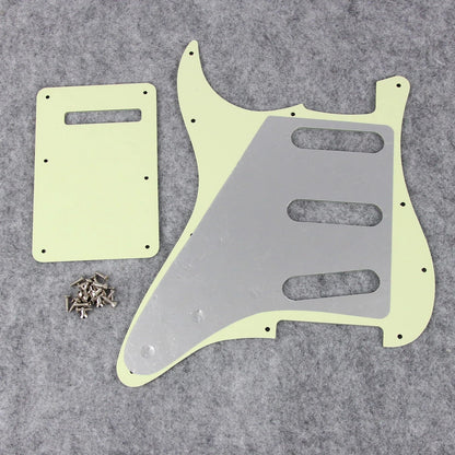 FLEOR SSS 11-Hole Electric Guitar Pickguard with Backplate 3Ply Mint Green