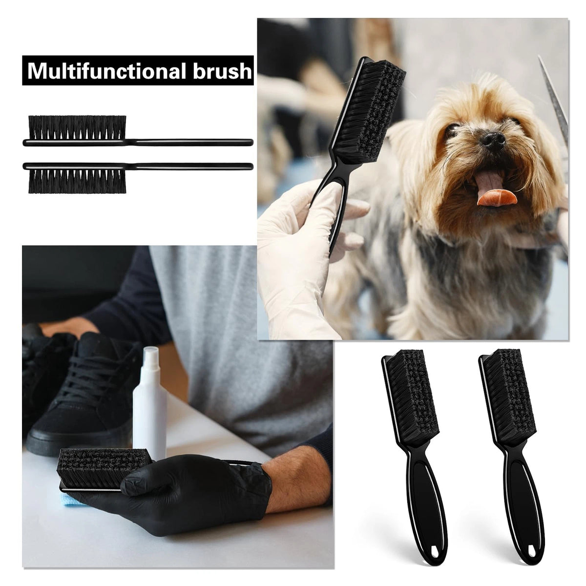 NICEMOVIC Barber Clipper Cleaning Brushes, 20 Pcs Plastic Handle 20PCS, Black