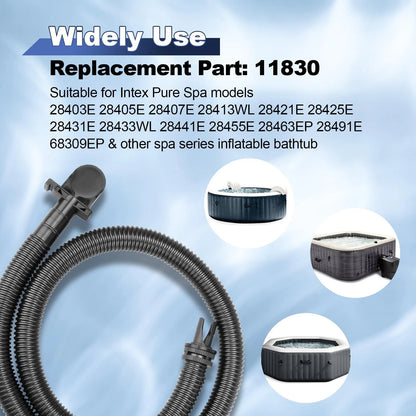 11830 Spa Cover Inflation Hose Replacement for Intex Pure Hot tub Black