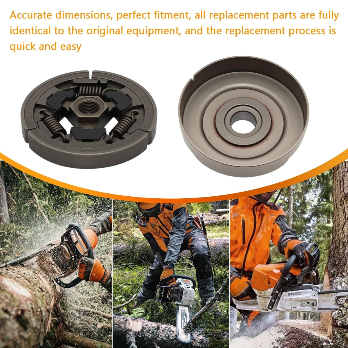 atsuch Clutch Drum V Belt Pulley Kit Compatible with Stihl MS462 silver
