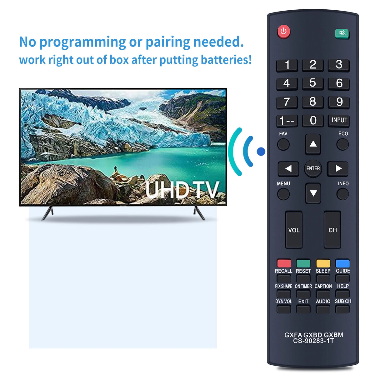 Replaced TV Controller Remote Control Sub Sanyo GXFA GXBD GXBM CS-90283-1T