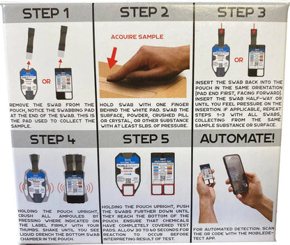 MobileDetect Pouch Residue Detection Multi-Drug Test Kit - Rapid Surface...