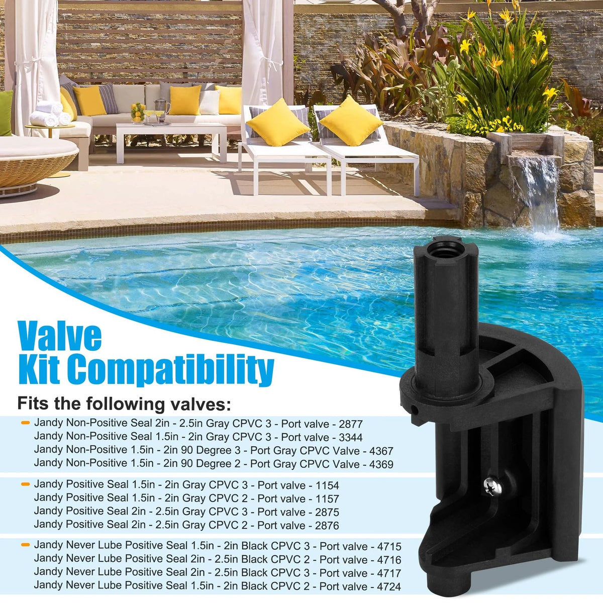 NURATIT 2-Port/3-Port Pool Valve Rebuild Kit Compatible with Jandy 2 Pack